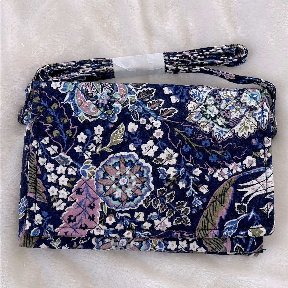 Quilted Floral Vera Bradley Mini Flap Crossbody Bag - Navy Versaille NEW